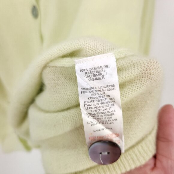 Crush Cashmere Cashmere Cardigan Size 1 Button Front Canggu Fine-Knit Pockets - Picture 11 of 14